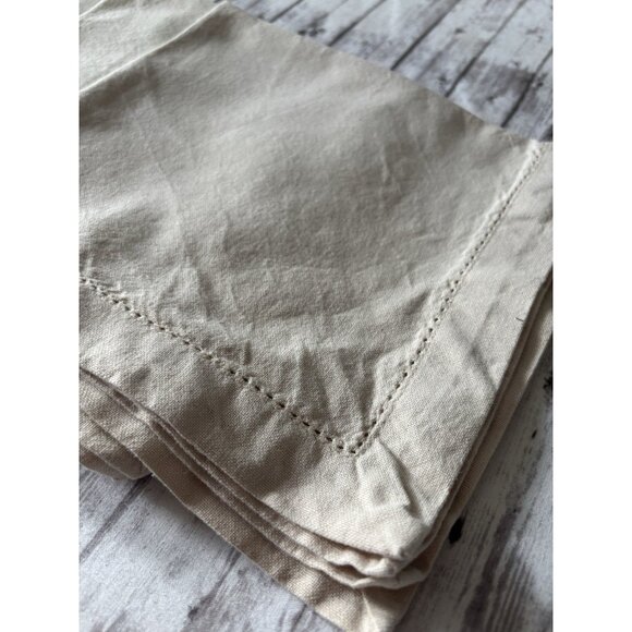 Set of 4 Pottery Barn 100% Linen Square Napkins Oatmeal Beige 18" - Picture 2 of 8